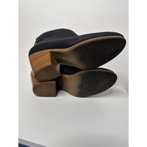 Aerosoles A2 Gravity Heelrest Booties Ankle Boots Black Vegan Leather Comfort 9 - Picture 6 of 7